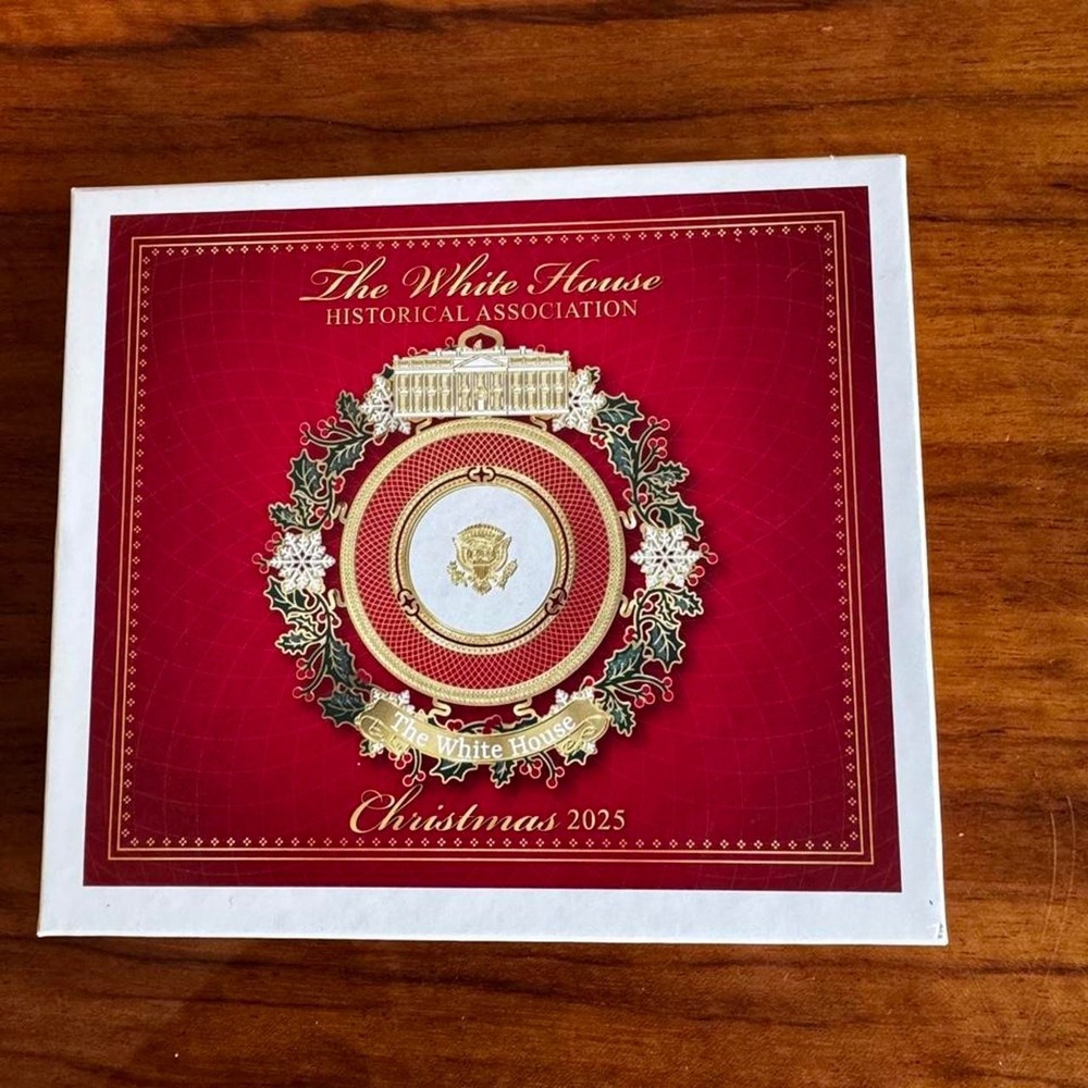 White House Historical Association 2025 Christmas Ornament Red Gold New
